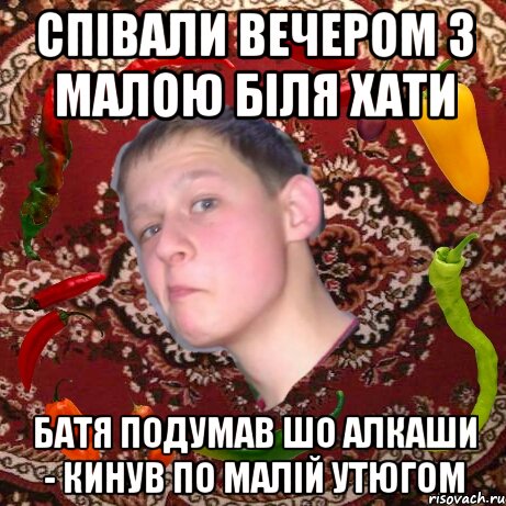 Співали вечером з малою біля хати батя подумав шо алкаши - кинув по малій утюгом