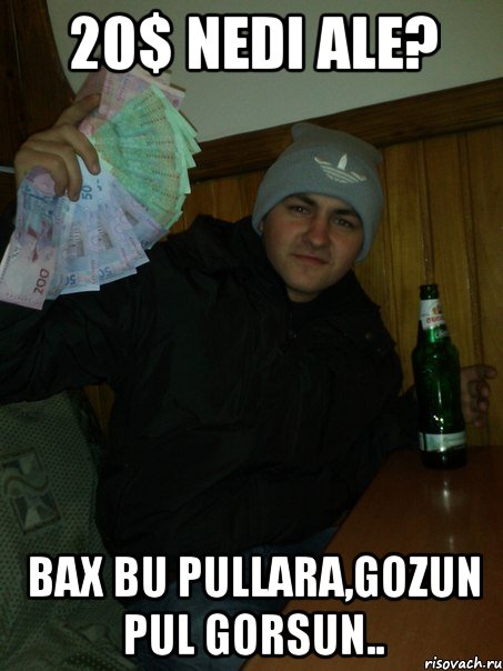 20$ nedi ale? bax bu pullara,gozun pul gorsun..