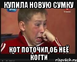 купила новую сумку кот поточил об неё когти, Мем  Сашок Фокин