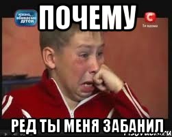 Почему РЕД ТЫ МЕНЯ ЗАБАНИЛ