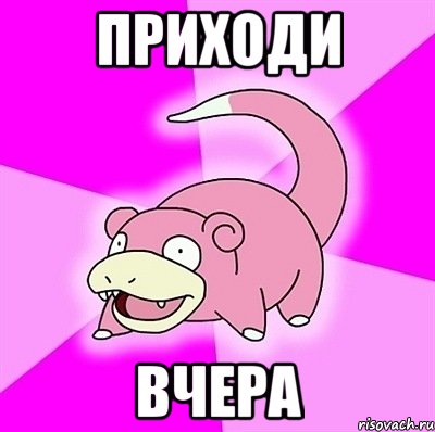 приходи вчера, Мем слоупок