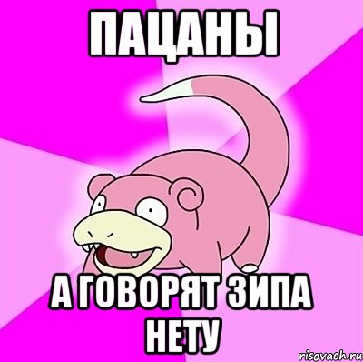 пацаны а говорят зипа нету, Мем слоупок