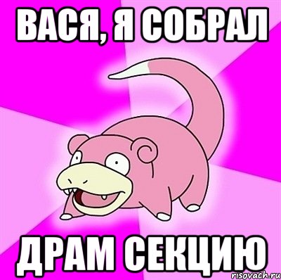 Вася, я собрал драм секцию, Мем слоупок