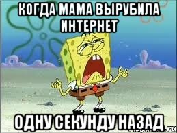 когда мама вырубила интернет одну секунду назад, Мем Спанч Боб плачет