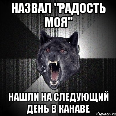 назвал "радость моя" нашли на следующий день в канаве, Мем Сумасшедший волк