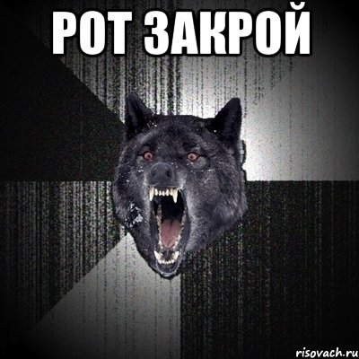 Рот закрой , Мем Сумасшедший волк
