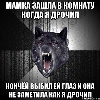 мамка зашла в комнату когда я дрочил кончёй выбил ей глаз и она не заметила как я дрочил, Мем Сумасшедший волк