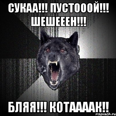 сукаа!!! пустооой!!! шешееен!!! бляя!!! котаааак!!, Мем Сумасшедший волк