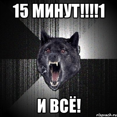 15 МИНУТ!!!!1 И ВСЁ!, Мем Сумасшедший волк