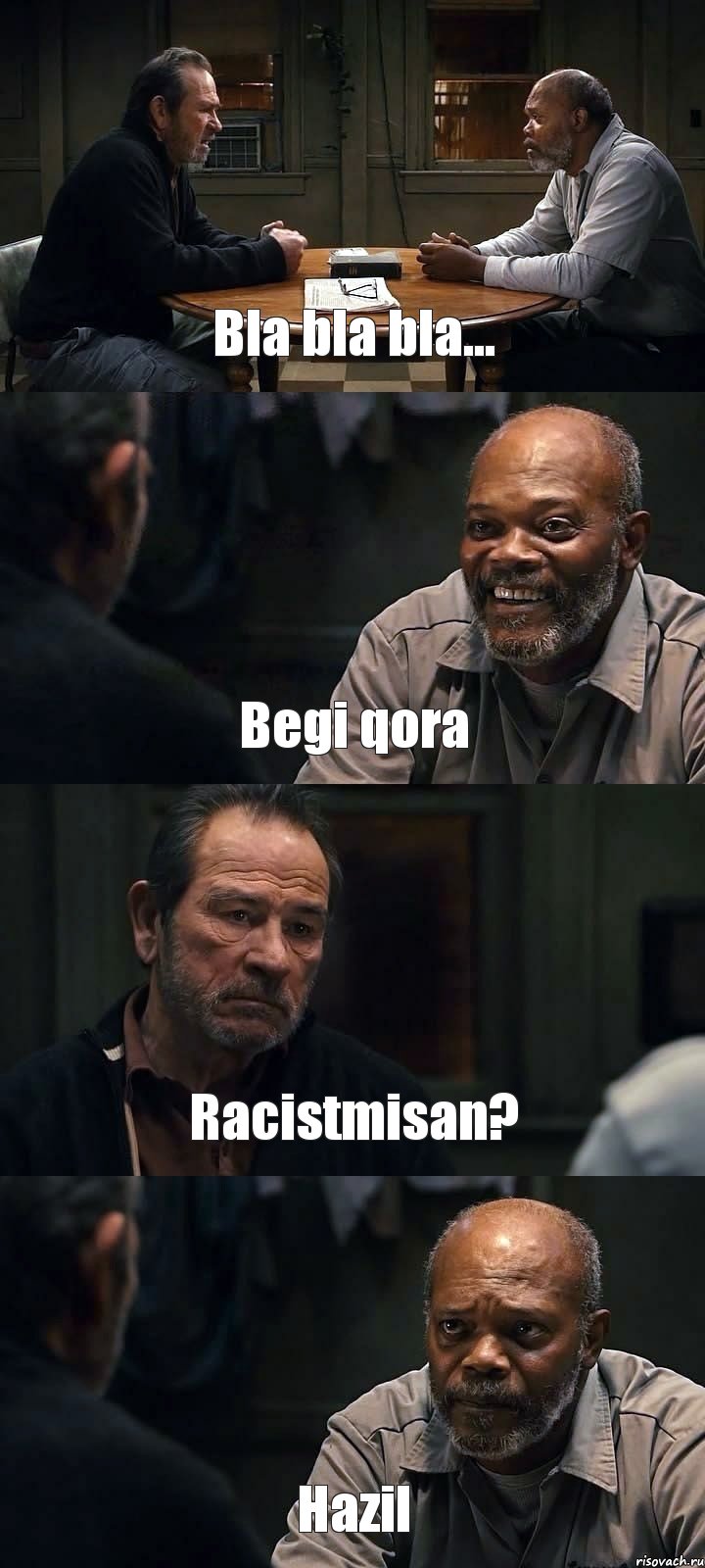 Bla bla bla... Begi qora Racistmisan? Hazil, Комикс The Sunset Limited