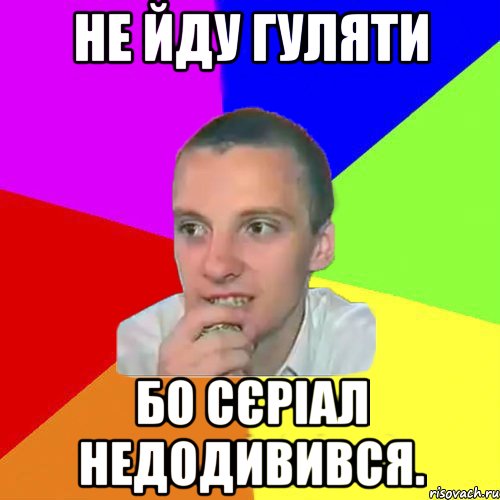 Не йду гуляти Бо сєріал недодивився.