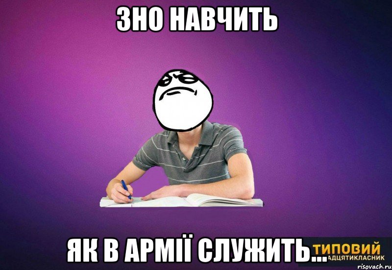 Зно навчить як в армії служить...