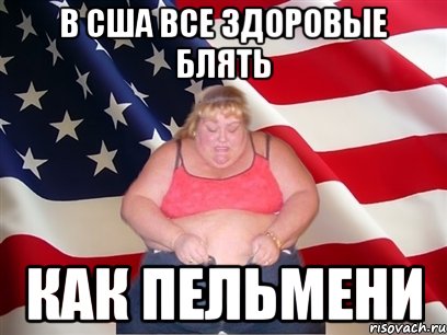 В США все здоровые блять как пельмени, Мем Толстая американка