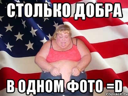 Столько добра в одном фото =D, Мем Толстая американка
