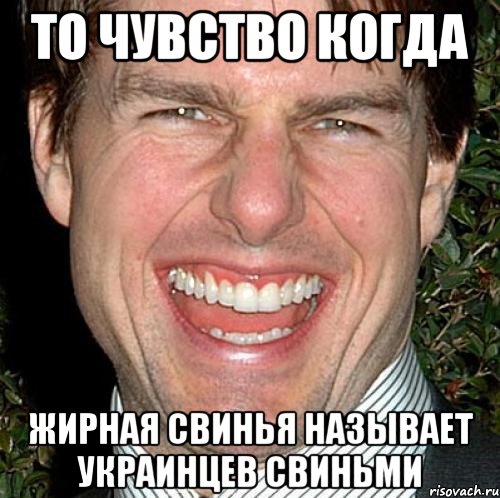 То чувство когда Жирная свинья называет Украинцев свиньми, Мем Том Круз