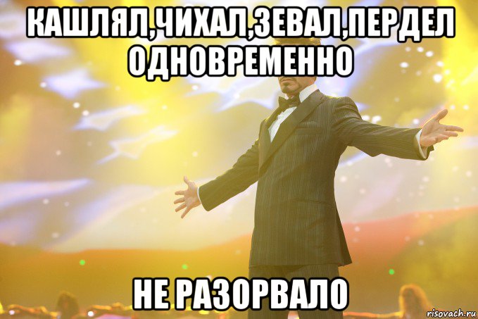 кашлял,чихал,зевал,пердел одновременно не разорвало, Мем Тони Старк (Роберт Дауни младший)