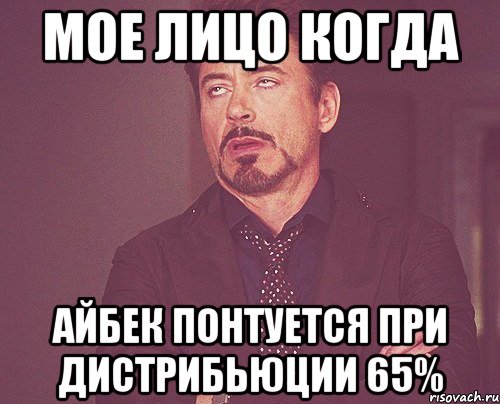 Мое лицо когда Айбек понтуется при дистрибьюции 65%, Мем твое выражение лица