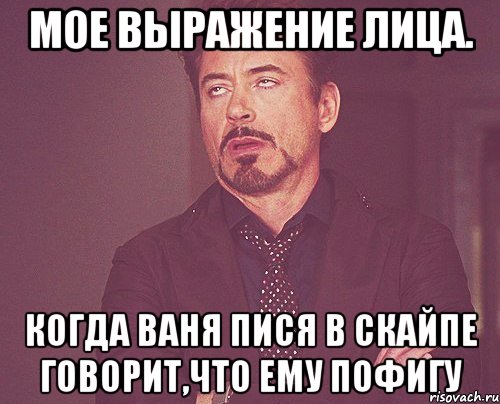 Мое выражение лица. Когда Ваня пися в скайпе говорит,что ему пофигу, Мем твое выражение лица