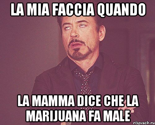 la mia faccia quando la mamma dice che la marijuana fa male, Мем твое выражение лица