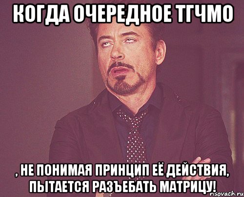 Когда очередное ТГЧМО , не понимая принцип её действия, пытается разъебать матрицу!, Мем твое выражение лица