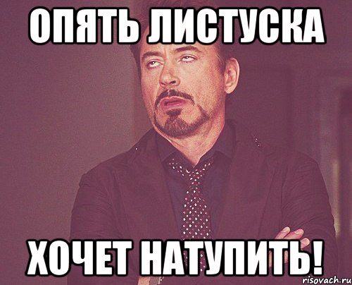Опять Листуска хочет натупить!, Мем твое выражение лица