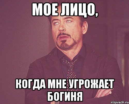 Мое лицо, Когда мне угрожает Богиня, Мем твое выражение лица