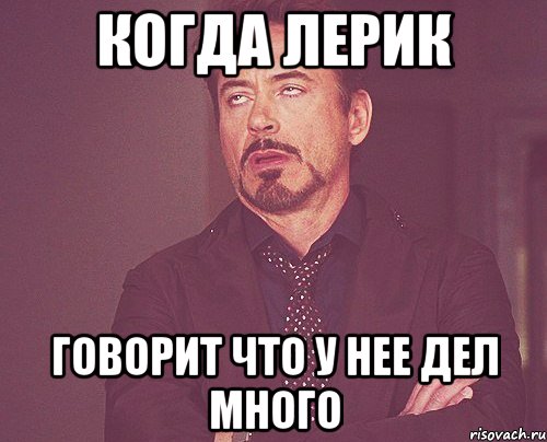 КОГДА ЛЕРИК ГОВОРИТ ЧТО У НЕЕ ДЕЛ МНОГО, Мем твое выражение лица