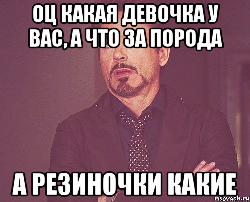 оц какая девочка у вас, а что за порода а резиночки какие, Мем твое выражение лица