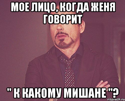 МОЕ ЛИЦО, когда женя говорит " к какому Мишане "?, Мем твое выражение лица