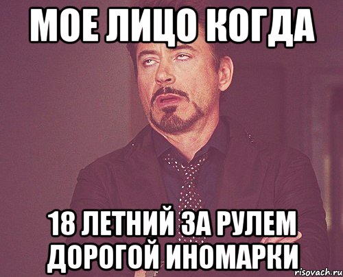 мое лицо когда 18 летний за рулем дорогой иномарки, Мем твое выражение лица