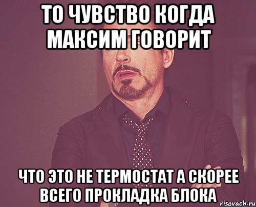 ТО ЧУВСТВО КОГДА МАКСИМ ГОВОРИТ ЧТО ЭТО НЕ ТЕРМОСТАТ А СКОРЕЕ ВСЕГО ПРОКЛАДКА БЛОКА, Мем твое выражение лица