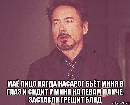  маё лицо кагда насарог бьёт миня в глаз и сидит у миня на левам пличе, заставля грещит бляд, Мем твое выражение лица