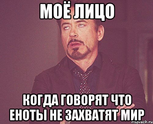 моё лицо когда говорят что еноты не захватят мир, Мем твое выражение лица