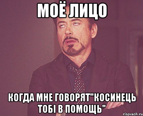 Моё лицо когда мне говорят"Косинець тобі в помощь", Мем твое выражение лица