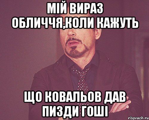 Мій вираз обличчя,коли кажуть що Ковальов дав пизди Гоші, Мем твое выражение лица