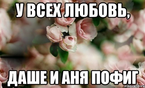 У всех любовь, даше и аня пофиг