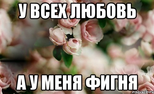 у всех любовь а у меня фигня