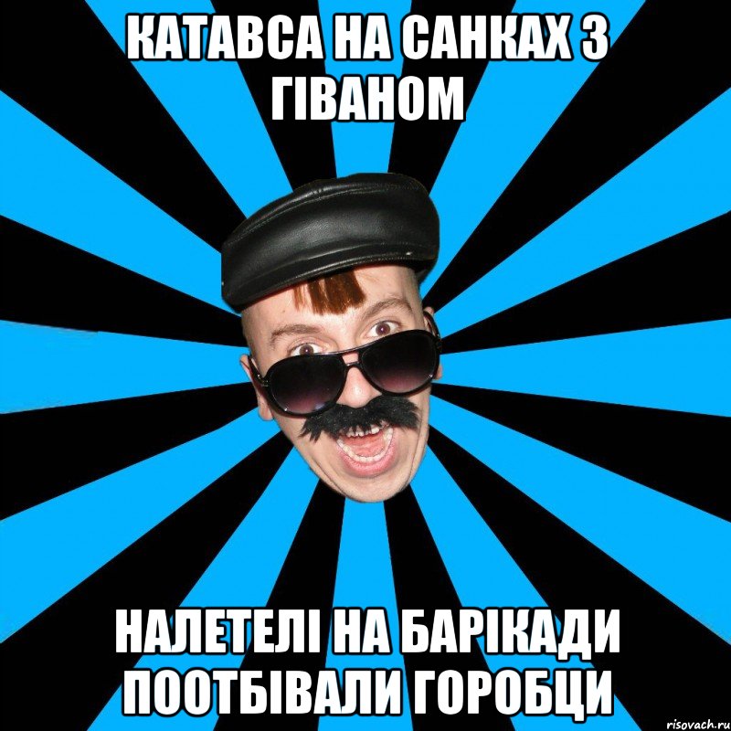 КАТАВСА НА САНКАХ З ГІВАНОМ НАЛЕТЕЛІ НА БАРІКАДИ ПООТБІВАЛИ ГОРОБЦИ