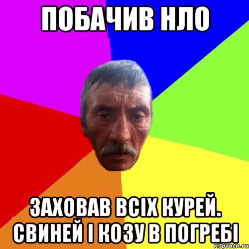 побачив нло заховав всіх курей. свиней і козу в погребі