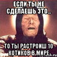 если ты не сделаешь это... то ты растроиш 10 котиков в мире, Мем Ванга (цвет)