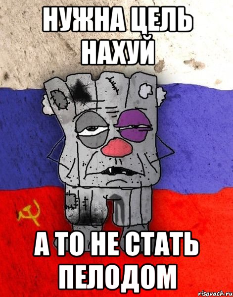 НУЖНА ЦЕЛЬ НАХУЙ А ТО НЕ СТАТЬ ПЕЛОДОМ, Мем Ватник