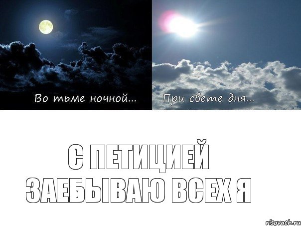 С петицией заебываю всех Я