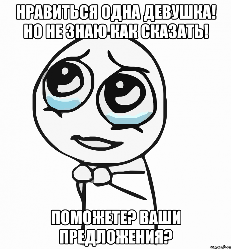 Нравиться одна девушка! Но не знаю как сказать! Поможете? Ваши предложения?, Мем  ну пожалуйста (please)