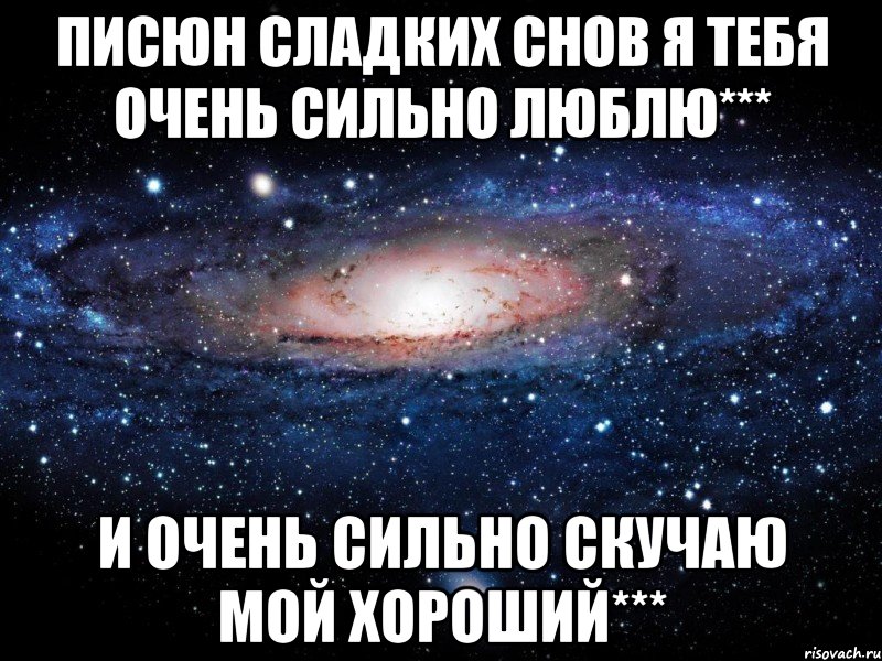 Писюн сладких снов я тебя очень сильно люблю*** И очень сильно скучаю мой хороший***, Мем Вселенная