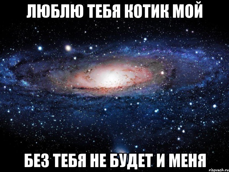 люблю тебя котик мой без тебя не будет и меня, Мем Вселенная