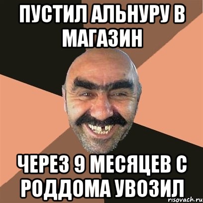 Пустил Альнуру в магазин через 9 месяцев с Роддома увозил, Мем Я твой дом труба шатал