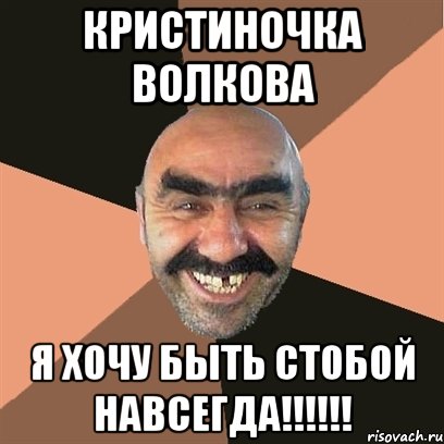 Кристиночка Волкова Я хочу быть стобой навсегда!!!!!!, Мем Я твой дом труба шатал