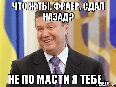 Что ж ты, фраер, сдал назад? не по масти я тебе..., Мем Янукович