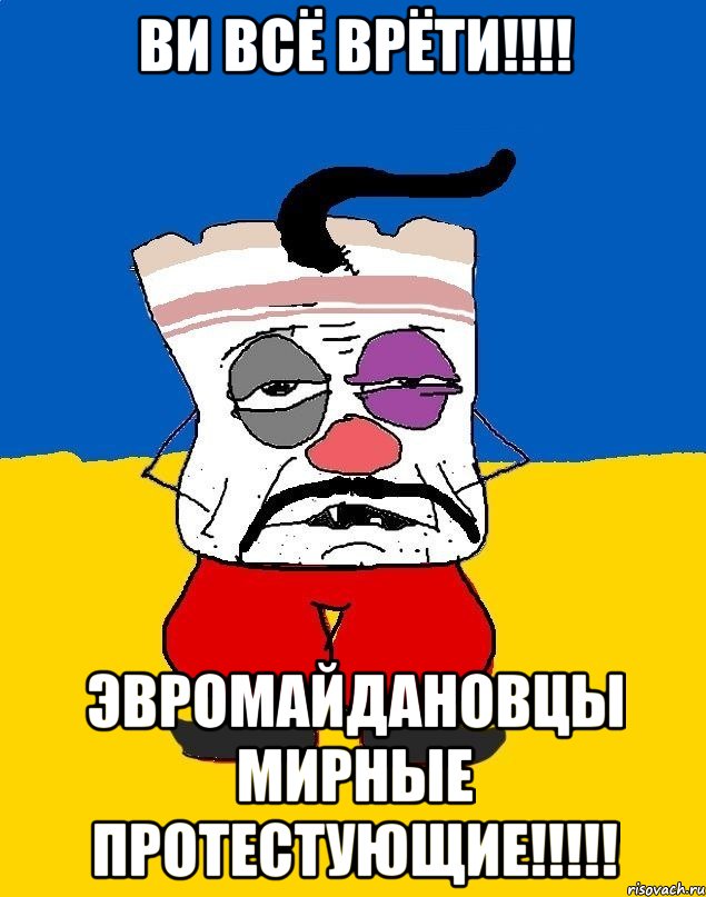 Ви всё врёти!!!! ЭвроМайдановцы мирные протестующие!!!!!