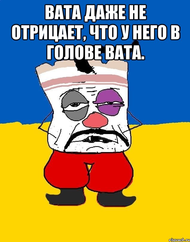 Вата даже не отрицает, что у него в голове вата. , Мем Западенец - тухлое сало